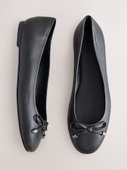 Black Forever Comfort®  Leather Lined Round Toe Ballet Flats - Image 1 of 6