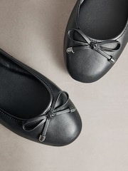 Black Forever Comfort®  Leather Lined Round Toe Ballet Flats - Image 10 of 10