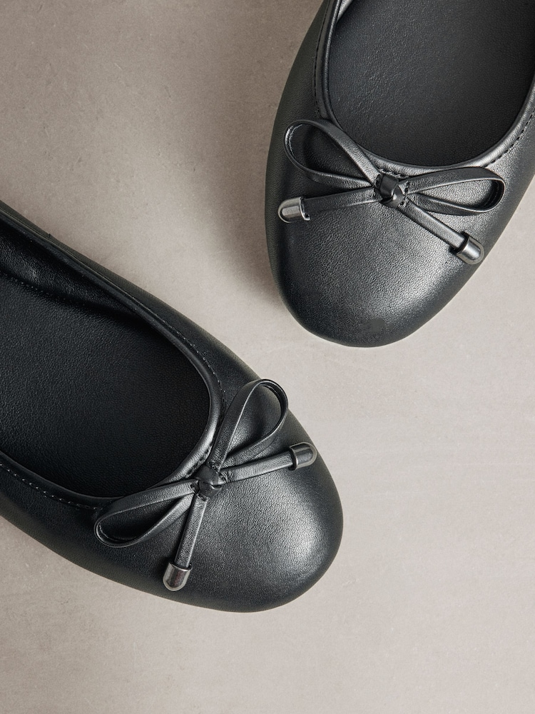 Black Forever Comfort® Leather Lined Round Toe Ballet Flats - Image 10 of 10 Black Forever Comfort® Leather Lined Round Toe Ballet Flats - Image 10 of 10