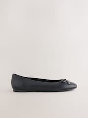 Black Forever Comfort®  Leather Lined Round Toe Ballet Flats - Image 3 of 6
