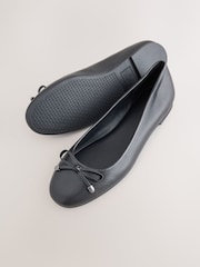 Black Forever Comfort®  Leather Lined Round Toe Ballet Flats - Image 4 of 6