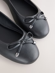 Black Forever Comfort®  Leather Lined Round Toe Ballet Flats - Image 6 of 6