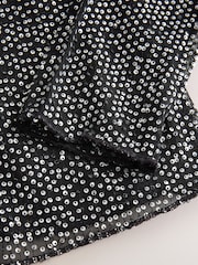 Black Long Sleeved Embellished Mesh Top - Image 6 of 7