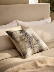 Gold Metallic Abstract 50 x 50cm Jacquard Cushion - Image 1 of 4