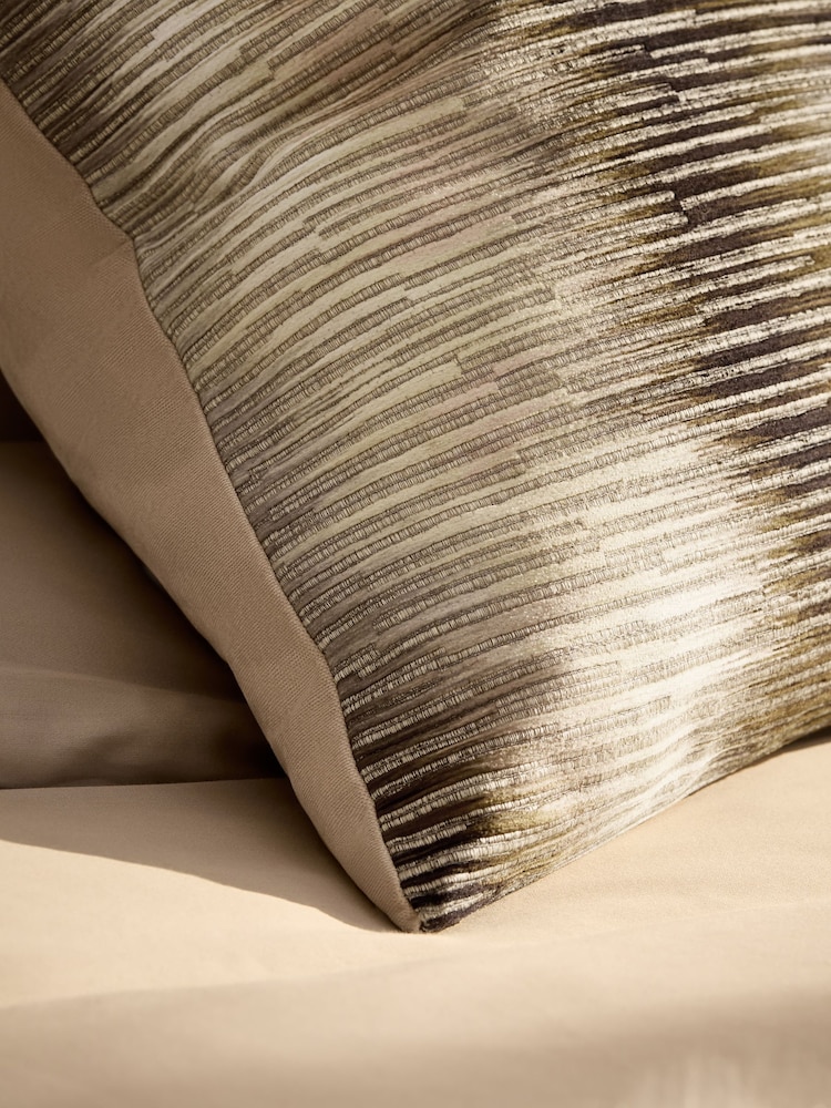 Gold Metallic Abstract 50 x 50cm Jacquard Cushion - Image 2 of 4 Gold Metallic Abstract 50 x 50cm Jacquard Cushion - Image 2 of 4
