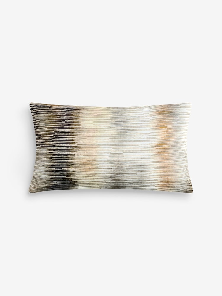 Gold Metallic Abstract 50 x 30cm Jacquard Cushion - Image 1 of 2 Gold Metallic Abstract 50 x 30cm Jacquard Cushion - Image 1 of 2