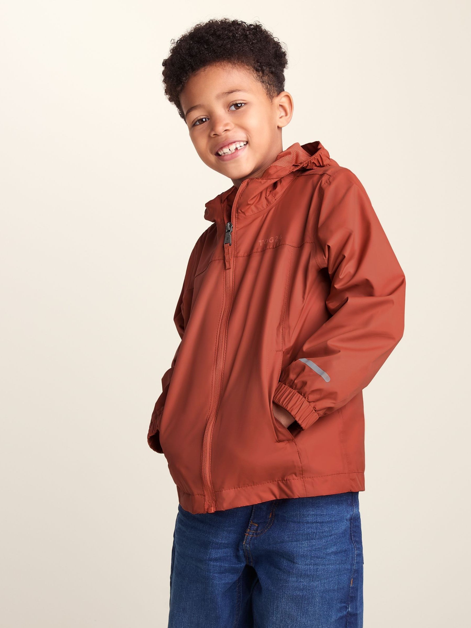 TOG24 Copley Kids Lightweight Waterproof Jacket Hood Packaway Windproof | Coat, Breathable, School, Outdoor, DWR coating, Moisture-wicking, Pockets, Full zip, Ribbed cuffs, Toggle adjusters - Image 2