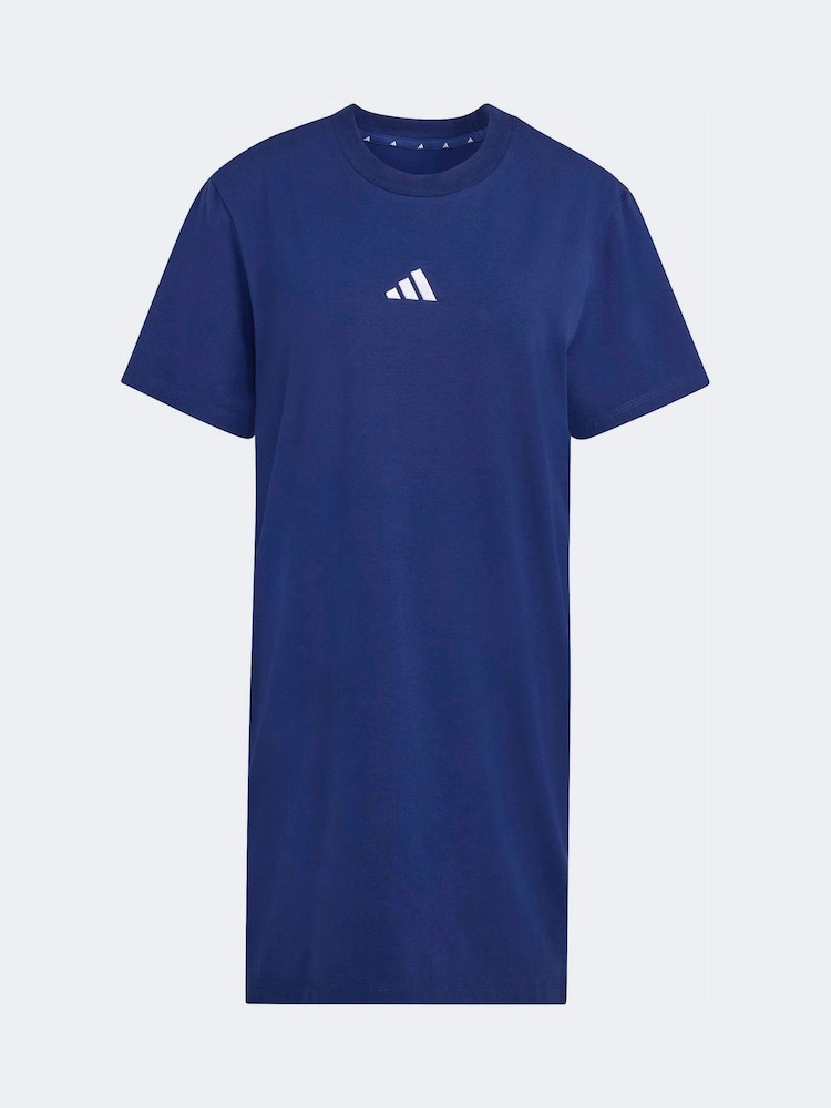adidas Blue Essentials 3-Stripes Tee Dress - Image 6 of 6