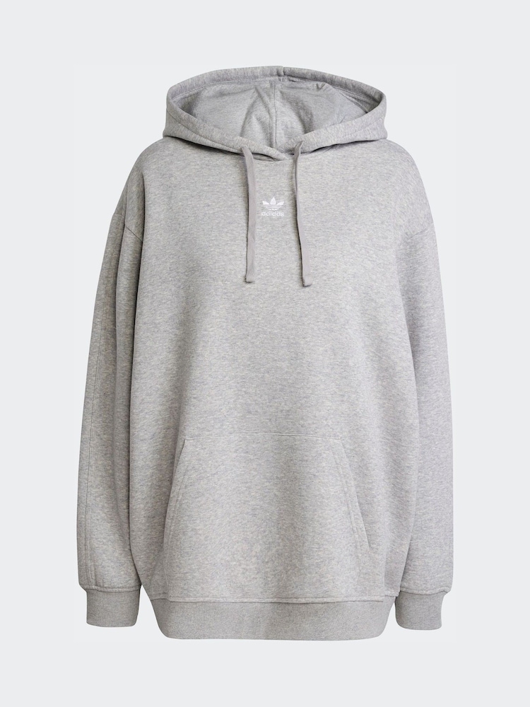 adidas Originals Grey Essentials Oversized Fleece Hoodie - Image 7 of 7