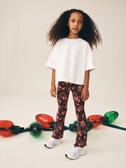 Chocolate Brown Christmas 1 Pack Rib Flare Leggings (3-16yrs) - Image 2 of 3