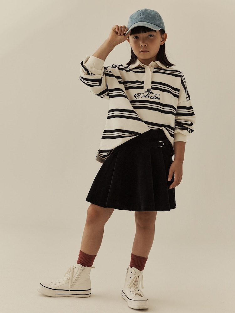 Black Pleated Jersey Cord Skirt (3-16yrs) - Image 1 of 4
