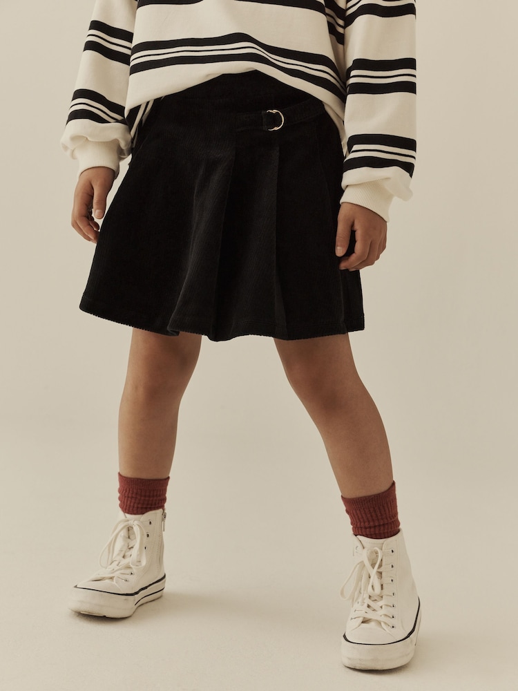 Black Pleated Jersey Cord Skirt (3-16yrs) - Image 2 of 4