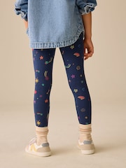 Navy Blue Star 1 Pack Fleece Lined Cosy Leggings (3-16yrs) - Image 2 of 5