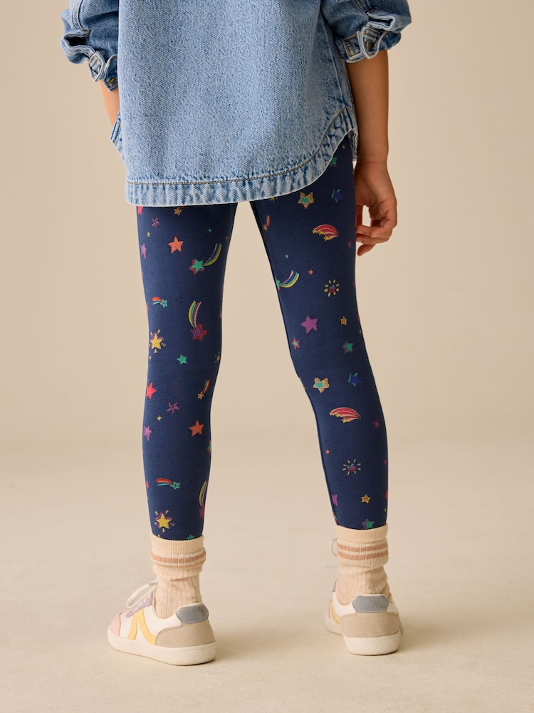 Navy Blue Star 1 Pack Fleece Lined Cosy Leggings (3-16yrs) - Image 2 of 5