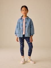 Navy Blue Star 1 Pack Fleece Lined Cosy Leggings (3-16yrs) - Image 3 of 5
