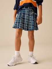 Green/Blue Heart Check Pleated Jersey Cord Skirt (3-16yrs) - Image 1 of 5
