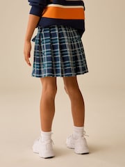Green/Blue Heart Check Pleated Jersey Cord Skirt (3-16yrs) - Image 4 of 5