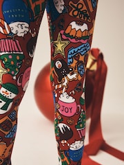 Red Christmas Leggings (3-16yrs) - Image 4 of 4