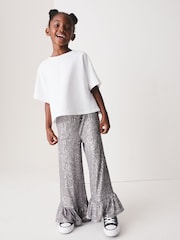 Silver Sequin Frill Hem Trousers (3-16yrs) - Image 2 of 4