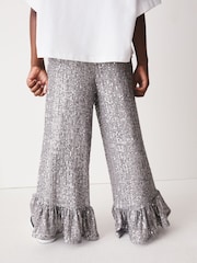 Silver Sequin Frill Hem Trousers (3-16yrs) - Image 3 of 4