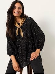 FatFace Stella Black Metallic Tunic - Image 1 of 7