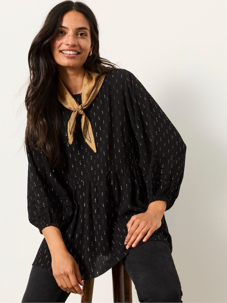 FatFace Stella Black Metallic Tunic - Image 1 of 7 FatFace Stella Black Metallic Tunic - Image 1 of 7