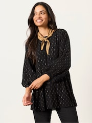 FatFace Stella Black Metallic Tunic - Image 3 of 7