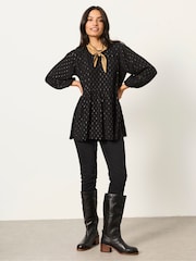 FatFace Stella Black Metallic Tunic - Image 4 of 7
