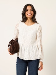 FatFace Veronica Ivory Lace Blouse - Image 1 of 8