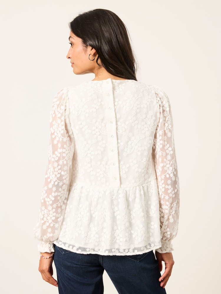 FatFace Veronica Ivory Lace Blouse - Image 2 of 8 FatFace Veronica Ivory Lace Blouse - Image 2 of 8