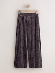 Chocolate Brown Wide Leg Floral Embossed Trousers - Image 5 of 7