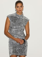 Silver Sequin Mini Skirt - Image 2 of 7