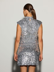 Silver Sequin Mini Skirt - Image 3 of 7