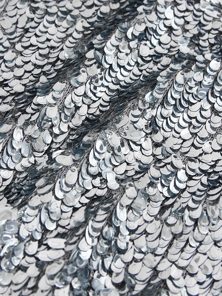 Silver Sequin Mini Skirt - Image 7 of 7