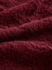 Burgundy Red Pointelle Knit Long Sleeve Henley Jumper - Image 7 of 8