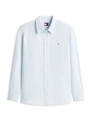 Tommy Jeans Blue Relaxed Fit Linen Blend Shirt - Image 5 of 5