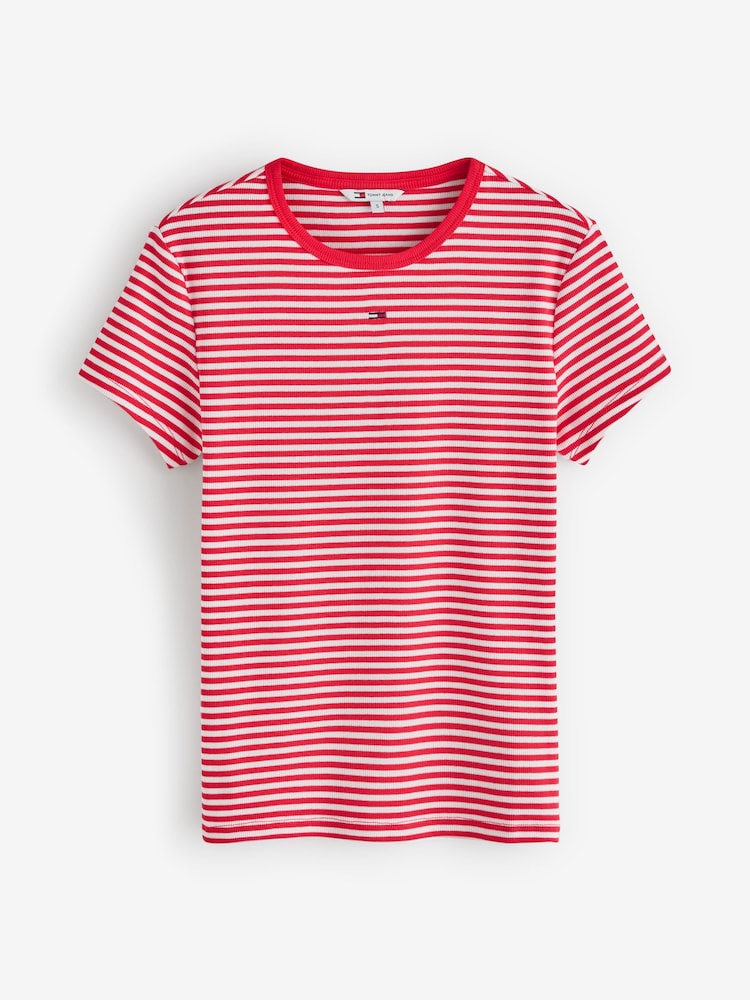 Tommy Jeans Ribbed Slim Crew Neck T-Shirt - Image 1 of 1