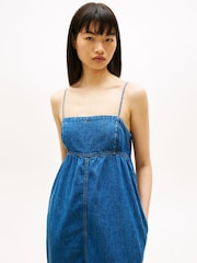 Tommy Jeans Chambray Spaghetti Strap Slim Maxi Dress - Bild 2 von 5