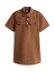 Tommy Jeans Washed Canvas Mini Short Sleeve Shirt Dress - Bild 5 von 5