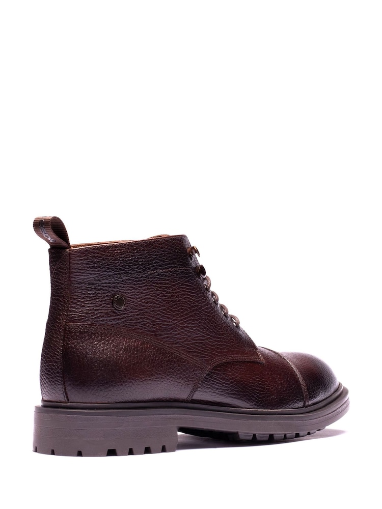 Base London Brown Mercer Toe Cap Leather Boots - Image 2 of 4 Base London Brown Mercer Toe Cap Leather Boots - Image 2 of 4
