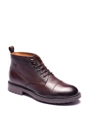 Base London Brown Mercer Toe Cap Leather Boots - Image 3 of 4