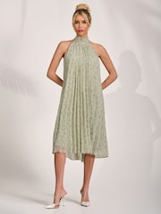 Jolie Moi Green Halter Neck Midi Dress - Image 1 of 6