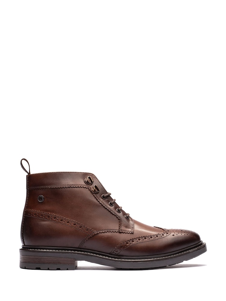 Base London Brown Foster Brogue Boots - Image 1 of 1 Base London Brown Foster Brogue Boots - Image 1 of 1