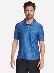 Skechers Blue Go Dri All Day Printed Polo Shirt - Image 1 of 3