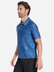 Skechers Blue Go Dri All Day Printed Polo Shirt - Image 3 of 3