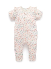 Purebaby プリント 半袖 フローラルジップ パジャマ - 画像 2 / 5