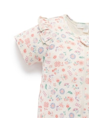 Purebaby プリント 半袖 フローラルジップ パジャマ - 画像 3 / 5