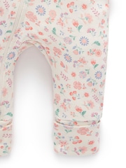 Purebaby プリント 半袖 フローラルジップ パジャマ - 画像 4 / 5