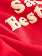 Bright Red Santa's Best Buddy Long Sleeve Christmas T-Shirt (3mths-7yrs) - Image 9 of 9