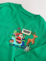 Green Santa Delivery Long Sleeve Christmas T-Shirt (3mths-7yrs) - Image 3 of 5